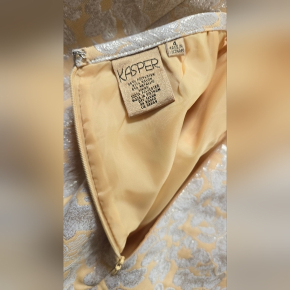 Kasper Yellow & Gold Metallic Skirt Suit - Picture 7 of 14